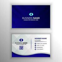 Modern Striped Blue Business Card Template With Dots vector