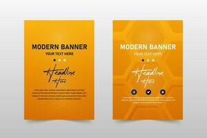 Modern Yellow Hexagon Banner Template vector