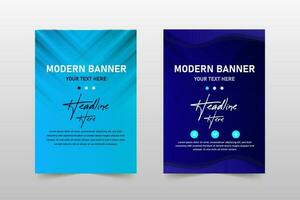 Modern Striped Blue Banner Template With Dots vector