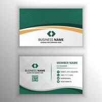 Modern Vector Green and White Curved Business Card Template