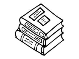 Isolated Hand drawn modern Vector illustrations of books. Notebooks, Organizers for to do lists, personal plans, goals. Diary with stick notes, bookmarks, textbooks. Doodle, ink pen.