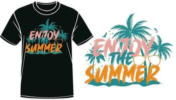 Enjoy The Summer Graphic Vintage Design For Tshirt, Background, Banner, Hoodie, Cap, Sticker vector