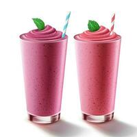 Mix berry smoothie in glass cup in 3d illustration vector