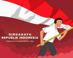 dirgahayu republik indonesia, independence day of indonesia illustration vector