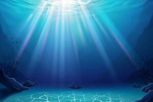 Beautiful underwater marine world in 3d illustration vector