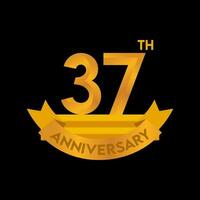 1st to 50th Anniversary elegant gold color vector