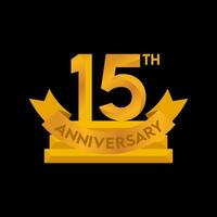 1st to 50th Anniversary elegant gold color vector