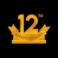 1st to 50th Anniversary elegant gold color vector