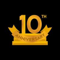 1st to 50th Anniversary elegant gold color vector