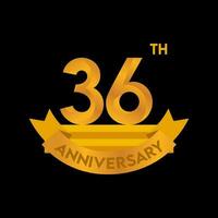 1st to 50th Anniversary elegant gold color vector