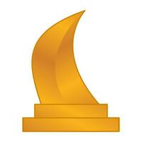 Elegant gold color championship trophy vector