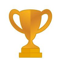 Elegant gold color championship trophy vector