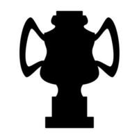 Champion trophy Silhouette in black color vector