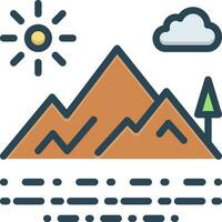 color icon for mountain view vector