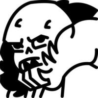 solid icon for ugly face vector