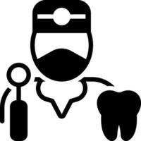 solid icon for dentist vector