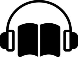 solid icon for audio book vector