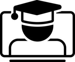 solid icon for online graducation vector