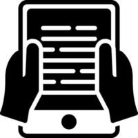 solid icon for ebook reading vector