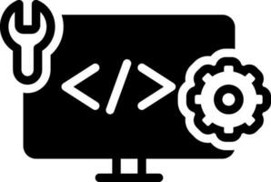 solid icon for web develop vector