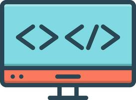 color icon for web coding vector