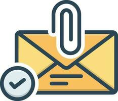 color icon for email attachment vector