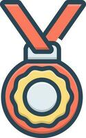 color icon for medal vector