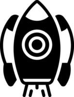 solid icon for rocket ship vector