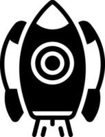 solid icon for rocket ship vector