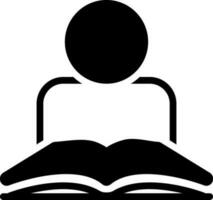 solid icon for reading vector