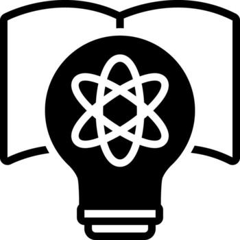 sólido icono para física vector