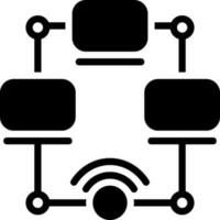 solid icon for networking vector