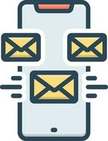 color icon for mailing vector