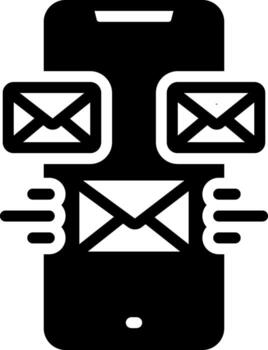 solid icon for mailing vector