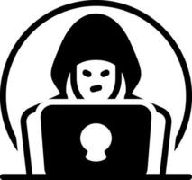 solid icon for hacker vector