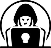 solid icon for hacker vector