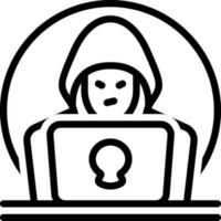 icono de línea para hacker vector