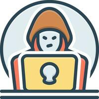 color icon for hacker vector