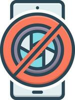 color icon for ban vector