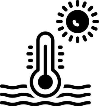 sólido icono para temperatura vector
