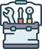 color icono para caja de herramientas vector