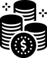 solid icon for coin vector