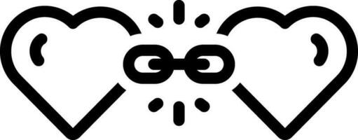 line icon for linked vector