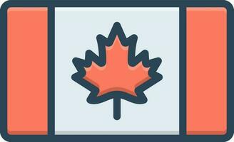 color icon for canada vector