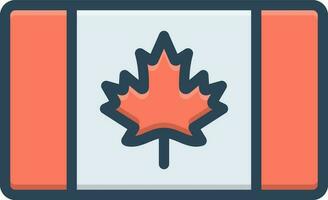 color icon for canada vector