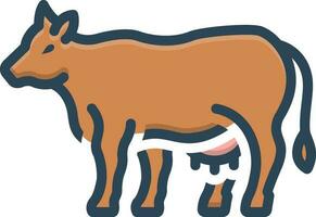 color icon for cow vector