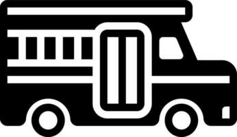 solid icon for school bus vector