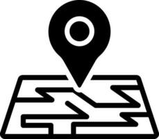 sólido icono para mapa vector