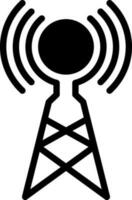 solid icon for wireless antenna vector