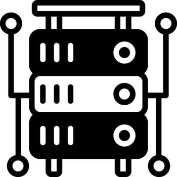 sólido icono para base de datos vector